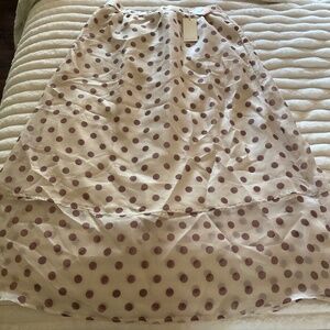 Melloday Polka Dot Sheer Midi Skirt with shorter lining/POCKETS!